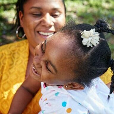 Child and mother play